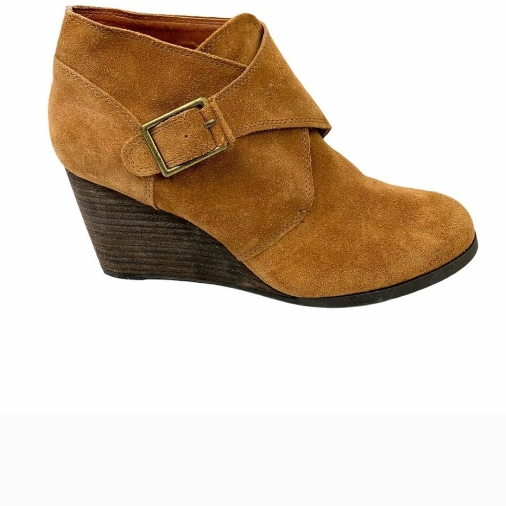 Lucky Brand Sumarah Wedge Ankle Boots Suede 8.5 B